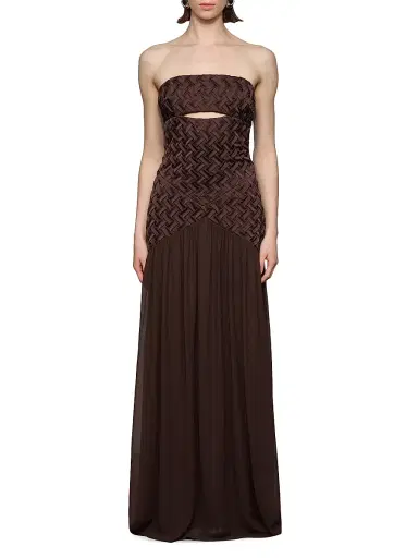 Et Ochs Women's Amara Woven Strapless Gown - Espresso | Thumbnail 2