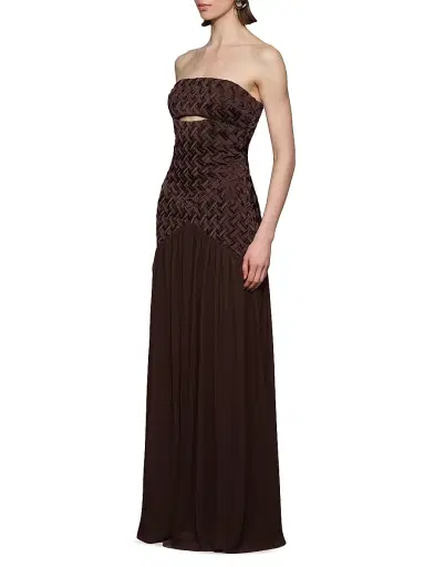 Et Ochs Women's Amara Woven Strapless Gown - Espresso | Thumbnail 3