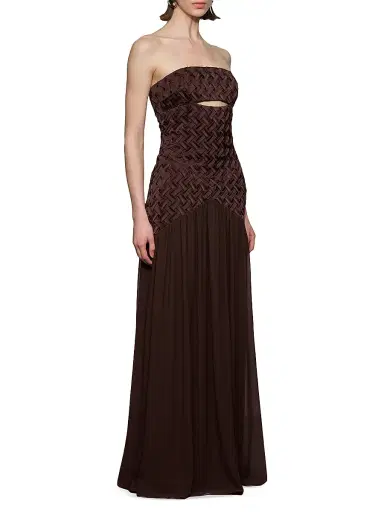 Et Ochs Women's Amara Woven Strapless Gown - Espresso | Thumbnail 4