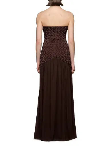 Et Ochs Women's Amara Woven Strapless Gown - Espresso | Thumbnail 6