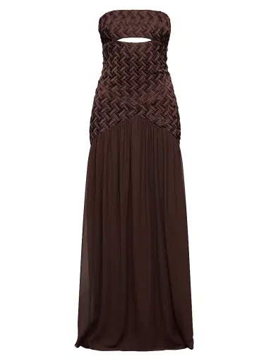 Et Ochs Women's Amara Woven Strapless Gown - Espresso | Thumbnail 1