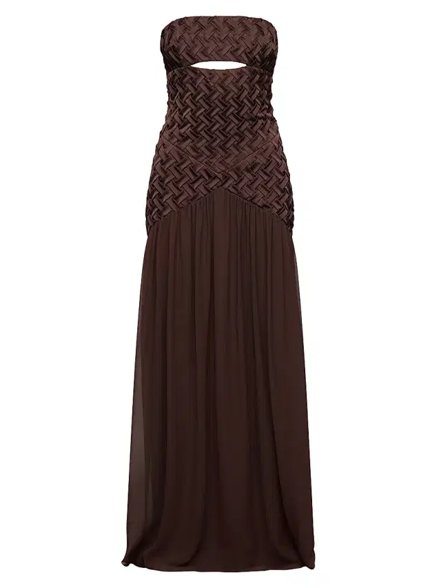 Women's Amara Woven Strapless Gown - Espresso