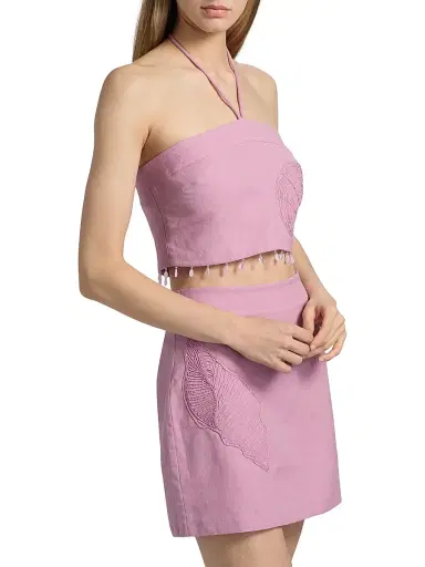 Amur Women's Chelly Embroidered Cotton-Linen Top | Thumbnail 4