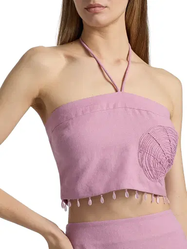 Amur Women's Chelly Embroidered Cotton-Linen Top | Thumbnail 6