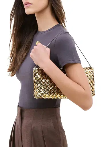 Naghedi Women's Gala Double Weave Metallic Clutch Bag | Thumbnail 2 Naghedi Women's Gala Double Weave Metallic Clutch Bag | Thumbnail 2