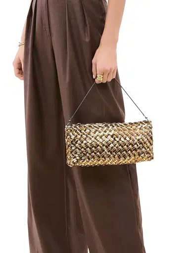 Naghedi Women's Gala Double Weave Metallic Clutch Bag | Thumbnail 3 Naghedi Women's Gala Double Weave Metallic Clutch Bag | Thumbnail 3