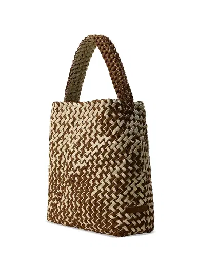 NAGHEDI Women's Nomad Medium Double Weave Denim Hobo Shoulder Bag - Carmel | Thumbnail 4 NAGHEDI Women's Nomad Medium Double Weave Denim Hobo Shoulder Bag - Carmel | Thumbnail 4