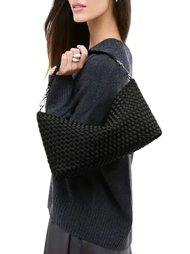 Naghedi Women's Porto Small Half-Moon Shoulder Bag - Onyx | Thumbnail 2 Naghedi Women's Porto Small Half-Moon Shoulder Bag - Onyx | Thumbnail 2