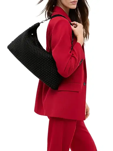 Naghedi Women's Porto Medium Half-Moon Shoulder Bag - Onyx | Thumbnail 3