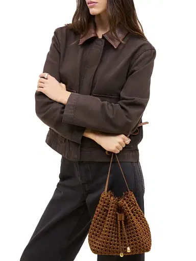 NAGHEDI Women's Mallorca Open Weave Bucket Bag - Teak | Thumbnail 2 NAGHEDI Women's Mallorca Open Weave Bucket Bag - Teak | Thumbnail 2