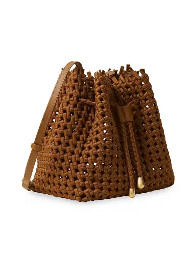 NAGHEDI Women's Mallorca Open Weave Bucket Bag - Teak | Thumbnail 3 NAGHEDI Women's Mallorca Open Weave Bucket Bag - Teak | Thumbnail 3