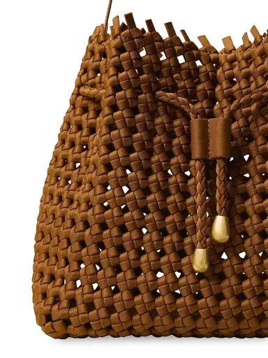 NAGHEDI Women's Mallorca Open Weave Bucket Bag - Teak | Thumbnail 5 NAGHEDI Women's Mallorca Open Weave Bucket Bag - Teak | Thumbnail 5