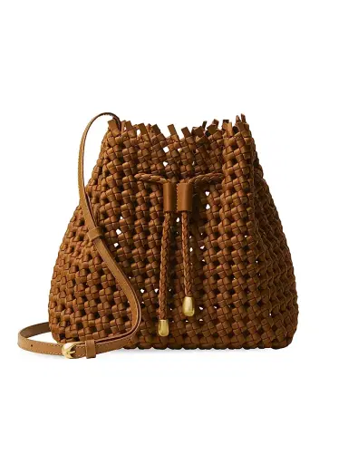 NAGHEDI Women's Mallorca Open Weave Bucket Bag - Teak | Thumbnail 1 NAGHEDI Women's Mallorca Open Weave Bucket Bag - Teak | Thumbnail 1