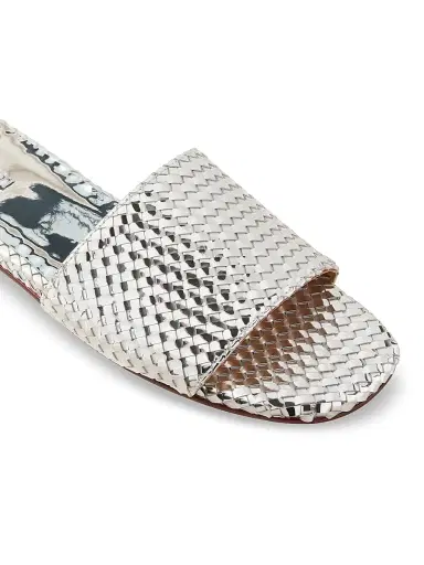 Naghedi Women's St. Barths Metallic Slide Sandals - Silver - Size 11 | Thumbnail 2
