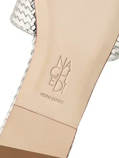 Naghedi Women's St. Barths Metallic Slide Sandals - Silver - Size 11 | Thumbnail 4