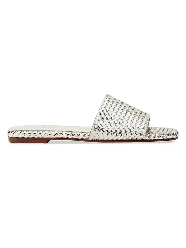 Naghedi Women's St. Barths Metallic Slide Sandals - Silver