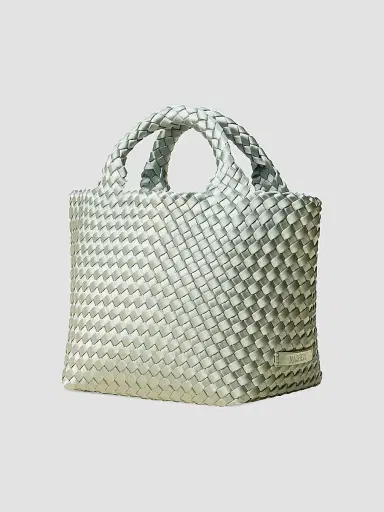 NAGHEDI Women's St. Barths Small Satin Tote Bag - Wintergreen | Thumbnail 4 NAGHEDI Women's St. Barths Small Satin Tote Bag - Wintergreen | Thumbnail 4