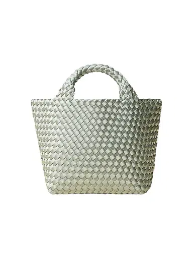 NAGHEDI Women's St. Barths Small Satin Tote Bag - Wintergreen | Thumbnail 1 NAGHEDI Women's St. Barths Small Satin Tote Bag - Wintergreen | Thumbnail 1