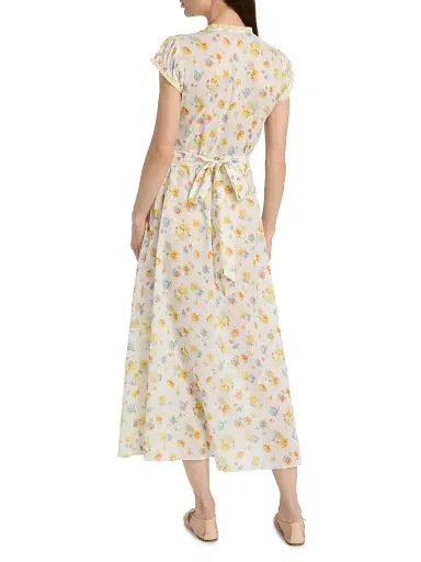 DÔEN Women's Helia Floral Midi-Dress - Dahlia Floral - Size XS | Thumbnail 5