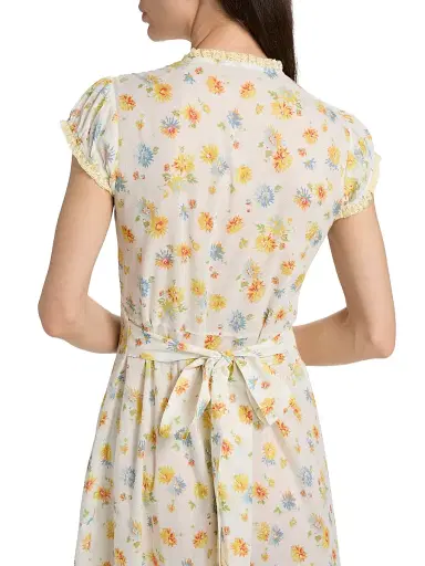 DÔEN Women's Helia Floral Midi-Dress - Dahlia Floral - Size XS | Thumbnail 6