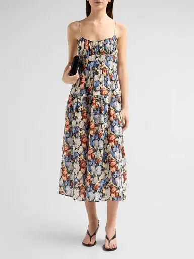 DÔEN Women's Benoit Floral Midi Dress - Petit Jardin De Villandry - Size XXS | Thumbnail 2