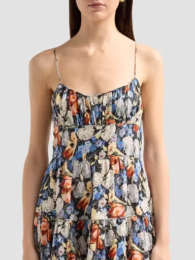 DÔEN Women's Benoit Floral Midi Dress - Petit Jardin De Villandry - Size XXS | Thumbnail 5