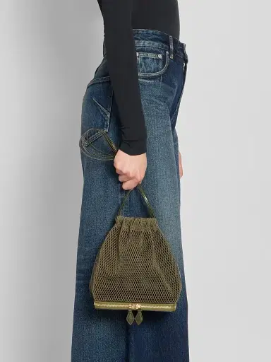 Alaïa Women's Fishnet Bucket Bag - Camouflage Green | Thumbnail 2