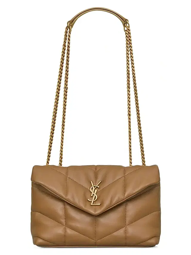 Women's Puffer Toy Shoulder Bag in Quilted Lambskin - Dark Cork