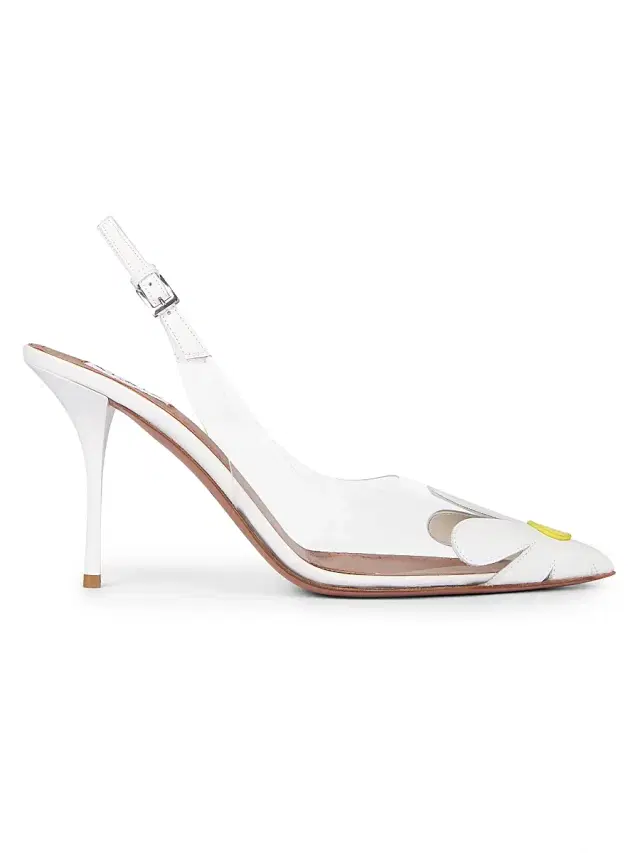 ALAIA Women's Bloom 90MM Slingback Pumps - Citron Blanc