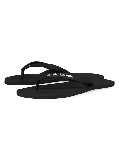 Christian Louboutin Men's Summer Rubber Thong Sandals - Black - Size 13 | Thumbnail 2 Christian Louboutin Men's Summer Rubber Thong Sandals - Black - Size 13 | Thumbnail 2