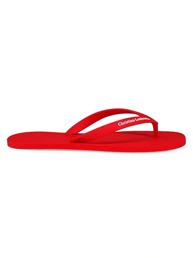 Christian Louboutin Men's Summer Rubber Thong Sandals - Loubi