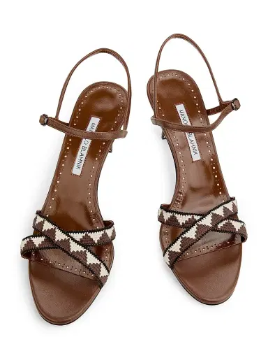 Manolo Blahnik Women's Popeyana Leather Stiletto-Heel Slingback Sandals | Thumbnail 4 Manolo Blahnik Women's Popeyana Leather Stiletto-Heel Slingback Sandals | Thumbnail 4