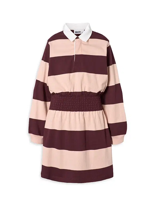 Little Girl's & Girl's Carlott Striped Polo Shirtdress - Berry Petal