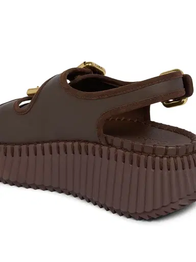 Chloé Women's Nama 50MM Suede Flatform Sandals - Chocolate | Thumbnail 6