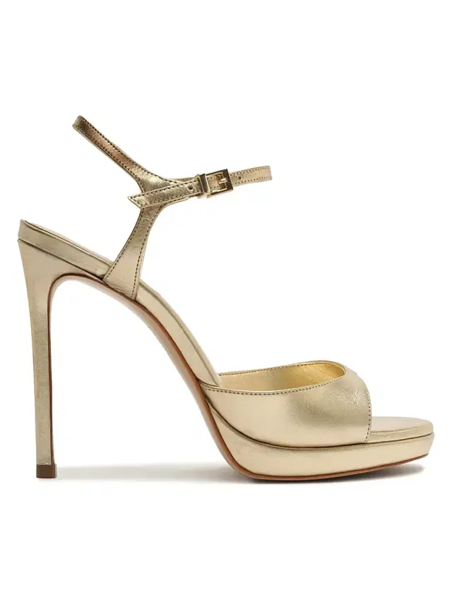 Schutz Women's Scarlett 115MM Leather Platform Sandals - Platinum