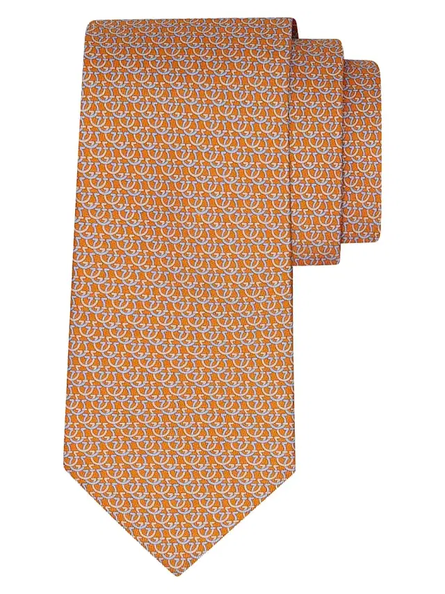 Men's Cerchio Silk Tie - Arancio