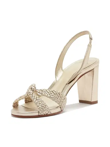 Alexandre Birman Women's Sabrina 75MM Braided Leather Slingback Sandals - Golden - Size 12 | Thumbnail 5