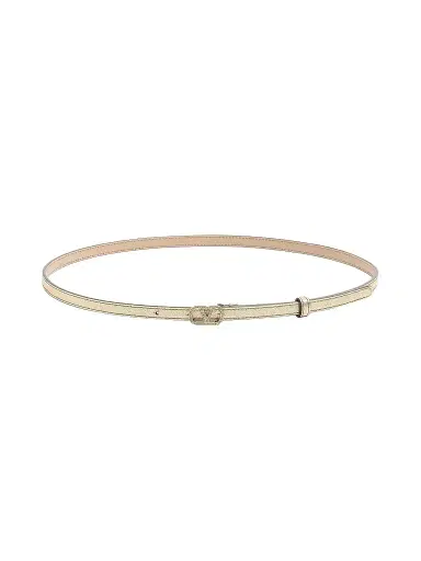 Valentino Garavani Women's VLogo Signature Belt in Laminated Calfskin with Crystals, 10MM - Gold Crystal - Size XS | Thumbnail 1