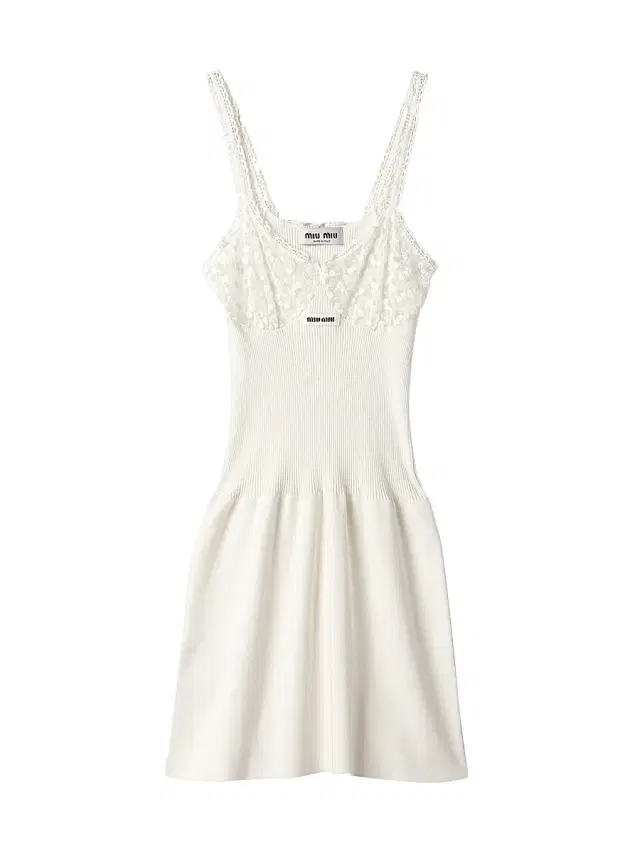 Miu Miu Women's Cotton and Lace Dress - White