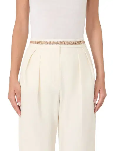 Max Mara Women's Bejewelled Satin Belt - Powder - Size Small | Thumbnail 2