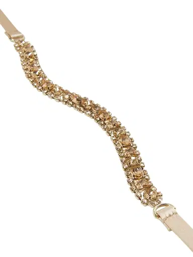 Max Mara Women's Bejewelled Satin Belt - Powder - Size Small | Thumbnail 4