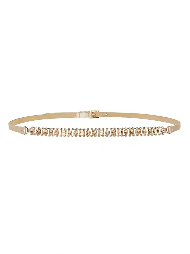 Women's Bejewelled Satin Belt - Powder - Size Small
