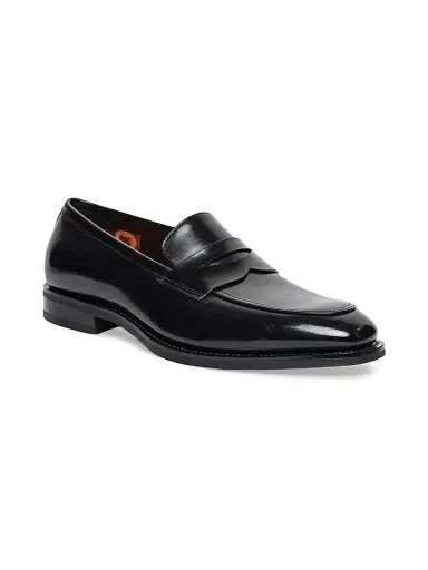 Santoni Men's Gregor Leather Penny Loafers | Thumbnail 2