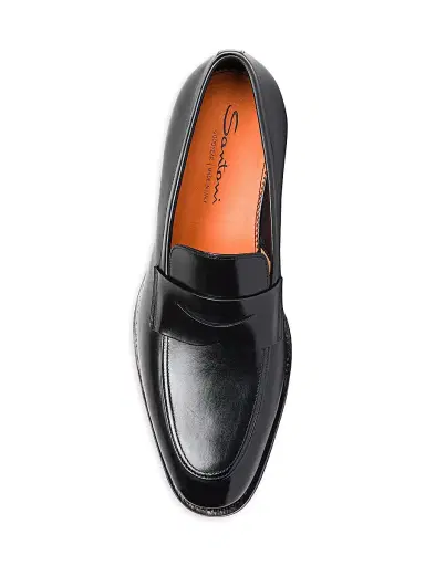 Santoni Men's Gregor Leather Penny Loafers | Thumbnail 5