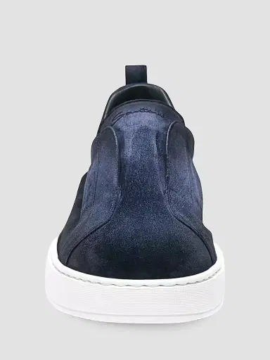 Santoni Men's Victory Suede Low-Top Sneakers - Blue - Size 13 | Thumbnail 3