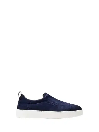 Santoni Men's Victory Suede Low-Top Sneakers - Blue - Size 13 | Thumbnail 1