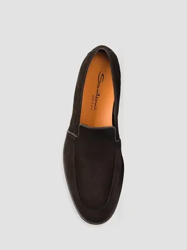 Santoni Men's Malibu Suede Loafers - Dark Brown - Size 13 | Thumbnail 3