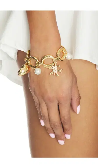Self-Portrait Gold Coral Charm Bracelet | Thumbnail 4 Self-Portrait Gold Coral Charm Bracelet | Thumbnail 4