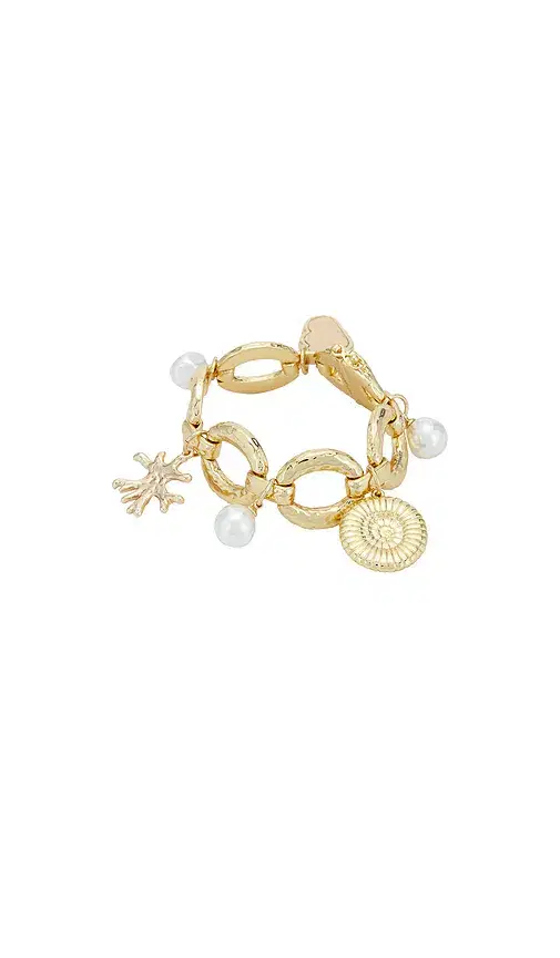 self-portrait Gold Coral Charm Bracelet