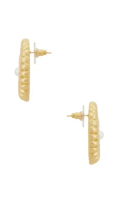 Self-Portrait Gold Pearl Shell Earrings | Thumbnail 2 Self-Portrait Gold Pearl Shell Earrings | Thumbnail 2